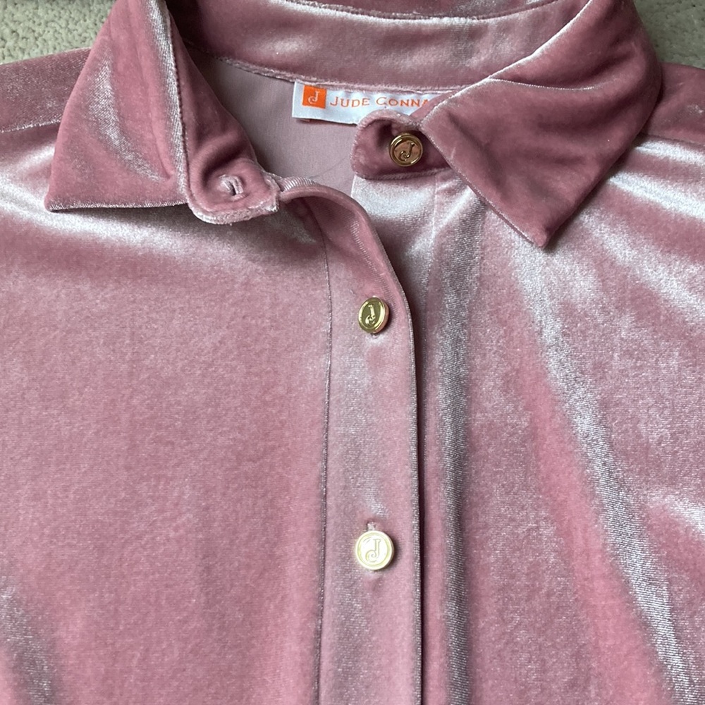 Beautiful Jude Conally rose color, soft velveteen dress - Picture 3 of 16